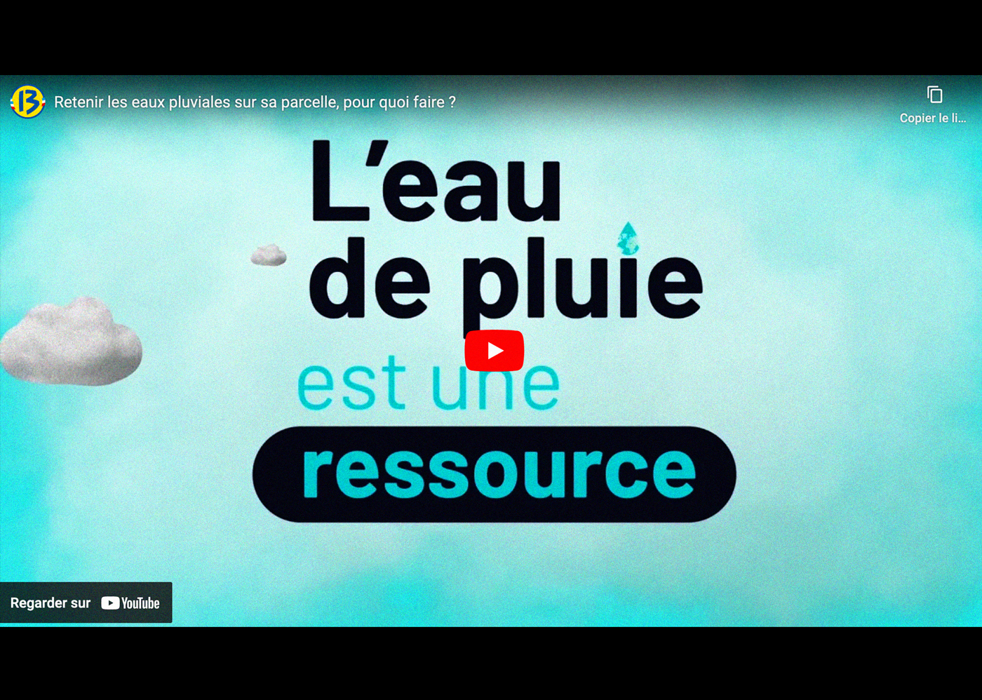 Vidéo pédagogique de la campagne HOP du département PACA : "l'eau de pluie est une ressources".